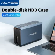 Acasis HDD 케이스 듀얼 베이 외장 하드 드라이브 인클로저 케이스, 2.5 3.5 인치, HD 어레이 SATA to USB 하드 디스크 어레이, RAID 기능 포함