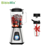 BioloMix 1300W 스무디 믹서기, 1.5L 유리 항아리, 개인 블렌더 콤보, 냉동 과일 음료, 소스용