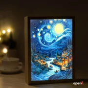 반 고흐 아트 애니메이션 LED 조명 페인팅 룸 장식, 무선 충전 무드 라이트, USB 램프 벽 장식, 야간 조명, 가정 선물