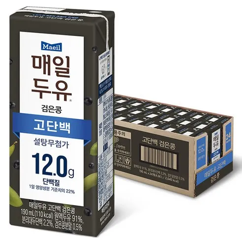 매일두유 고단백 검은콩 두유, 190ml, 24개