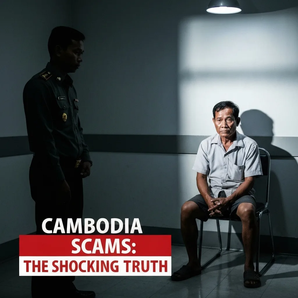 Generate a high-quality, relevant image prompt for an article about: 캄보디아 스캠 고문: 충