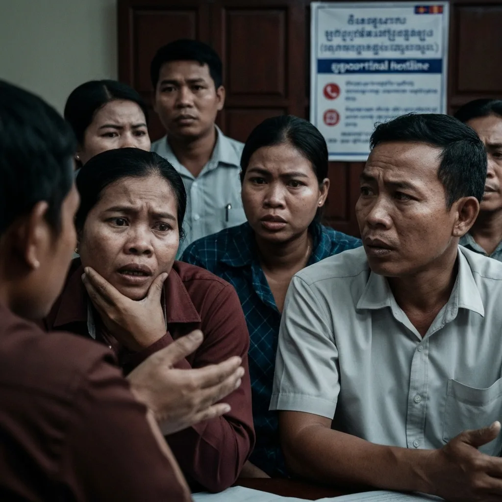 Generate a high-quality, relevant image prompt for an article about: 캄보디아 스캠 고문: 충