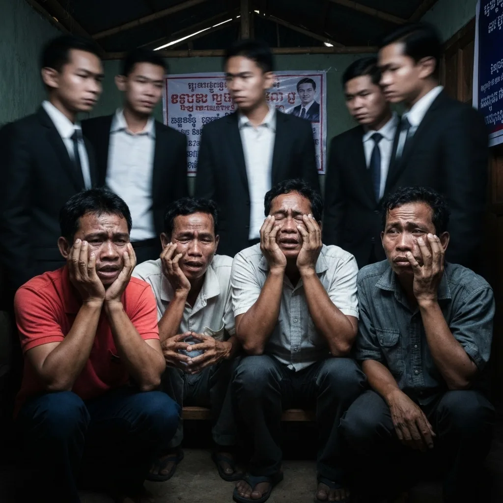 Generate a high-quality, relevant image prompt for an article about: 캄보디아 스캠 고문: 충