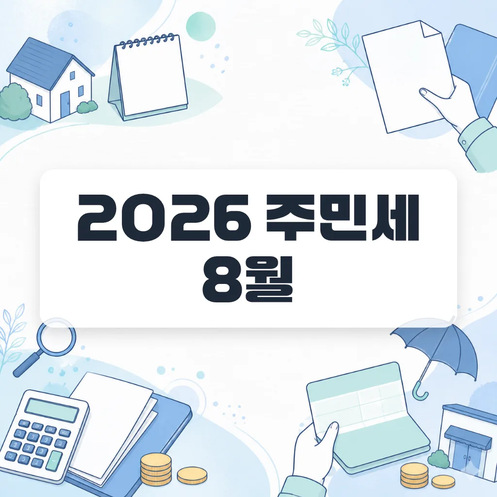 2026 주민세 8월 납부, 이사·폐업자가 놓치는 사업소분 신고