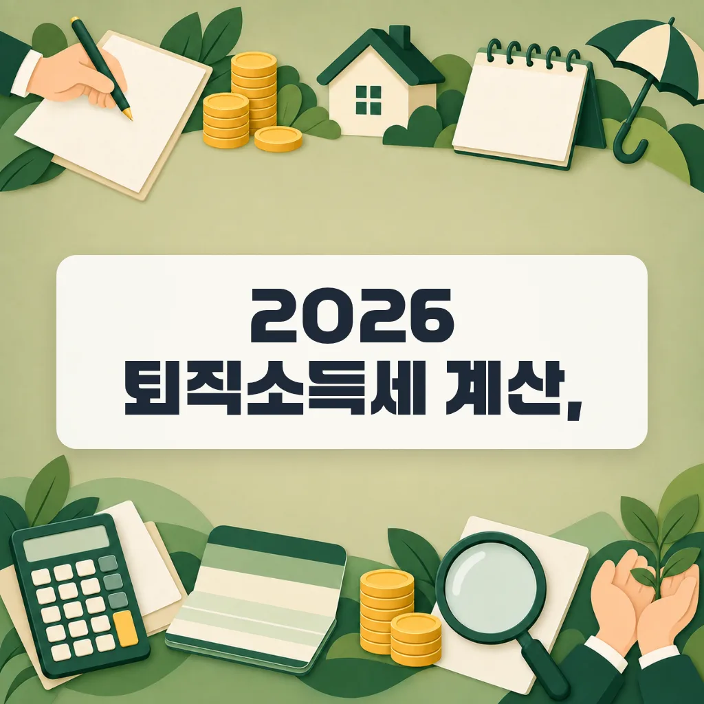 2026 퇴직소득세 계산, 근속 5년·10년·20년 얼마 떼나